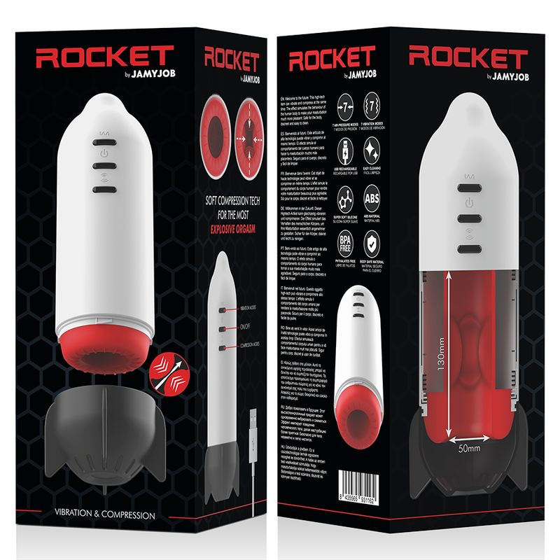 Masturbator Jamyjob Rocket Masturbator Soft Compression Tech and Vibration [10]
