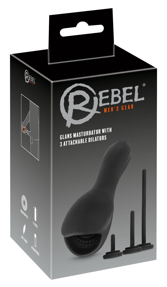 Masturbator Vibratii Penis Rebel Glans Vibrator with 3 attachable Dilators [7]