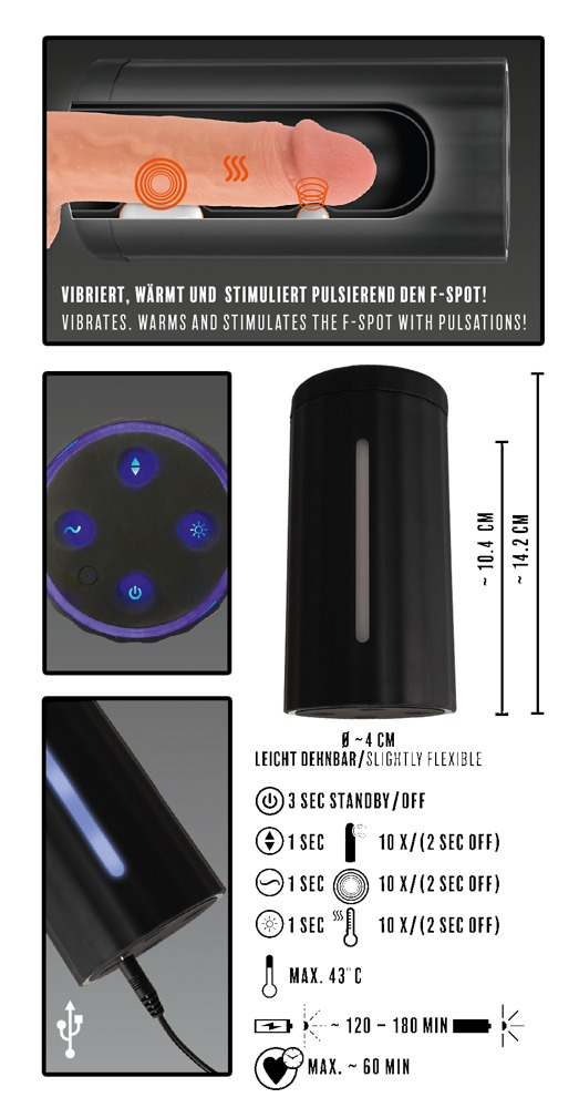 Masturbator Vibratii Penis Rebel Blow Job Masturbator 3 Functions [9]