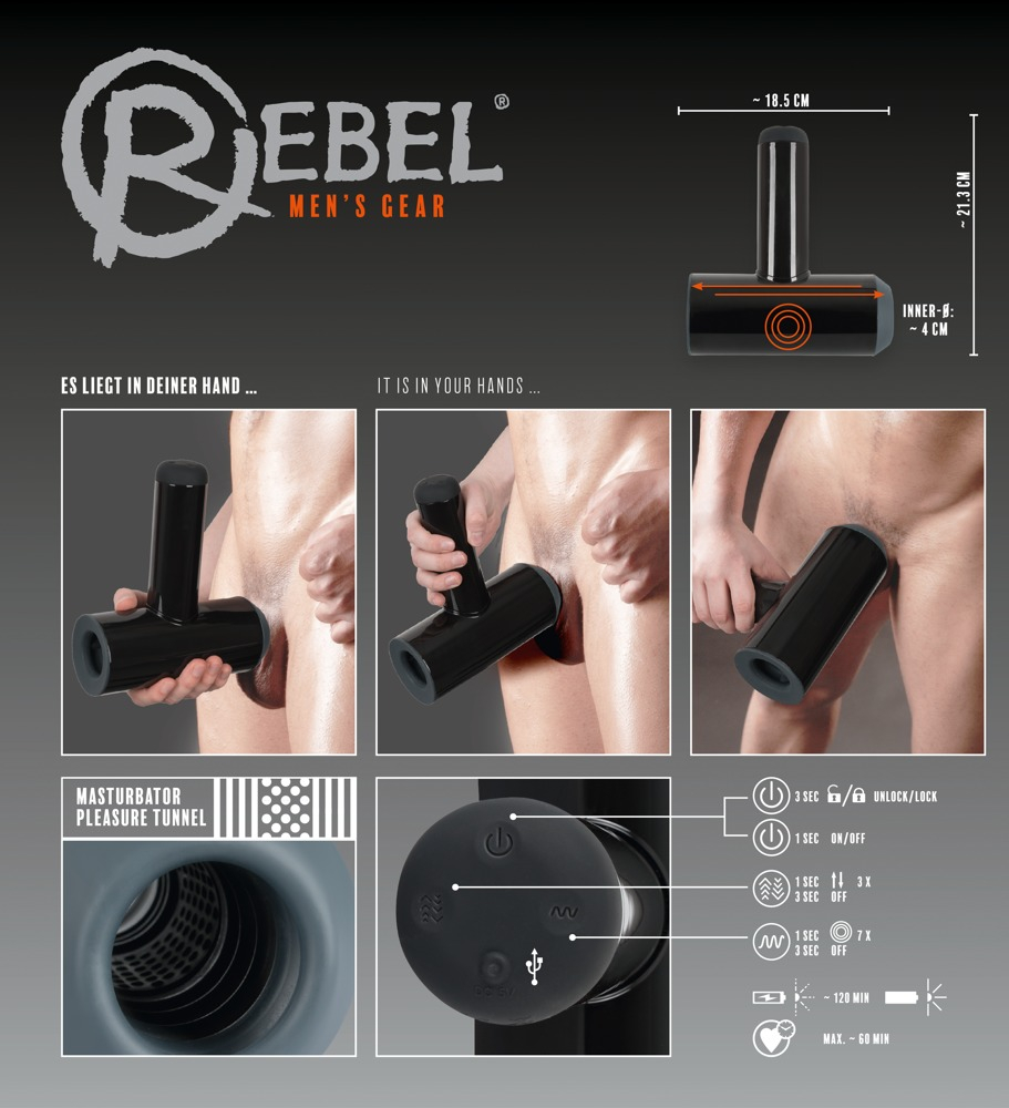 Masturbator Vibratii Penis Rebel Masturbator 2 Functions [8]