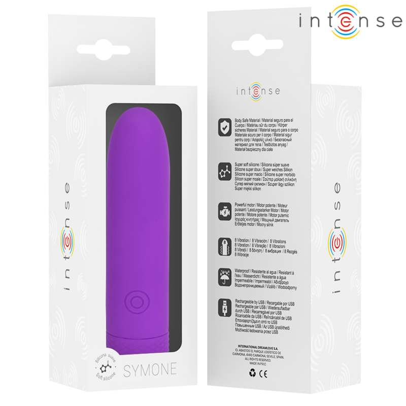 Mini Vibrator Intense Symone usb rechargeable vibrating bullet 8 vibrations 10 x 2.2 cm [4]