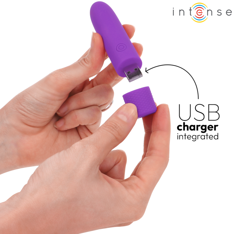 Mini Vibrator Intense Symone usb rechargeable vibrating bullet 8 vibrations 10 x 2.2 cm [7]