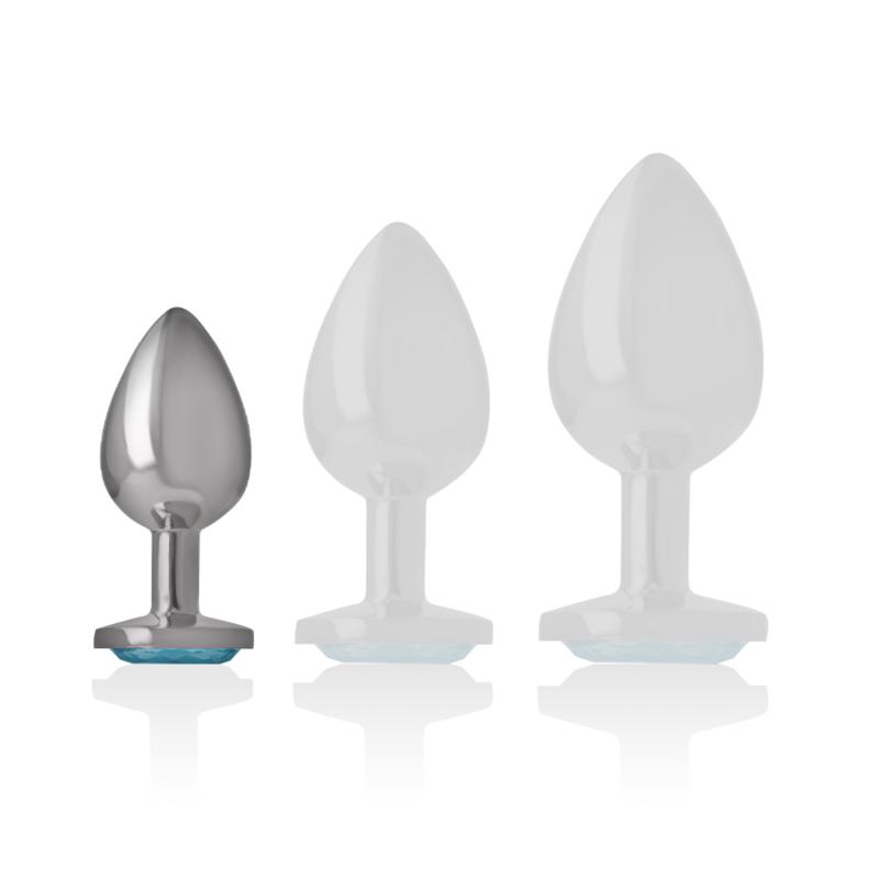 Plug Anal Intense Aluminum metal anal plug with blue crystal size S [2]