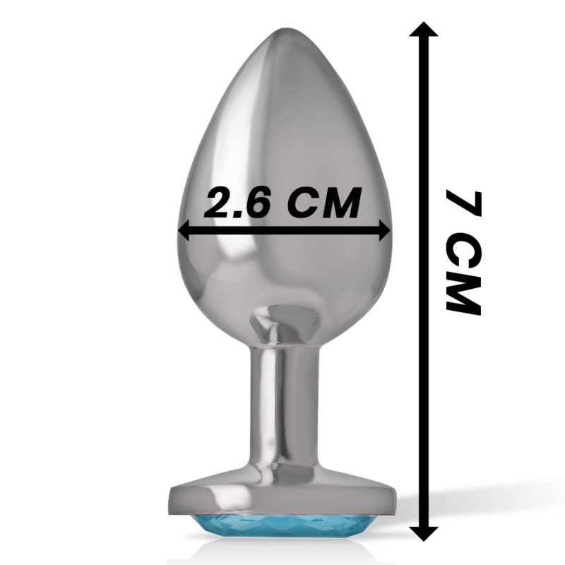 Plug Anal Intense Aluminum metal anal plug with blue crystal size S [3]