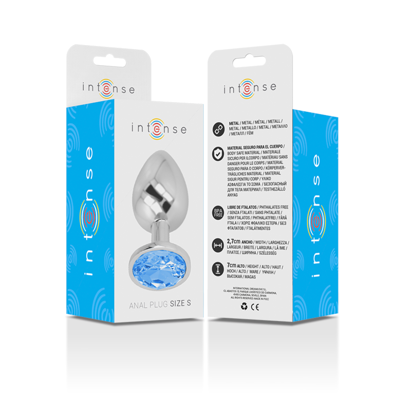 Plug Anal Intense Aluminum metal anal plug with blue crystal size S [4]