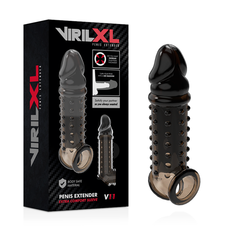 Prelungitor Penis Virilxl Liquid Silicone V11 Negru Penis Extension [9]