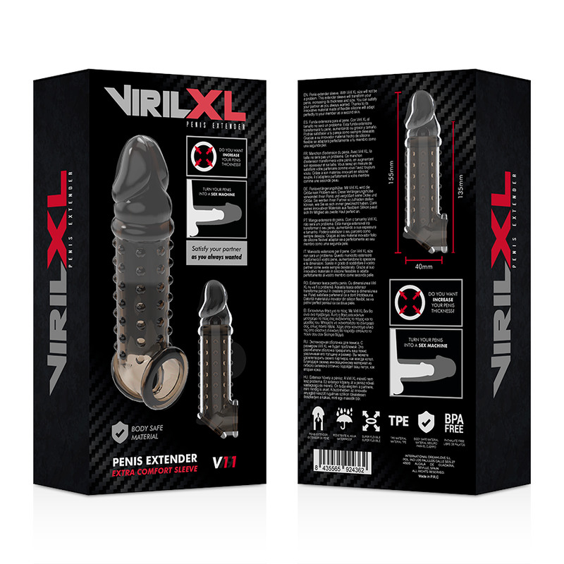 Prelungitor Penis Virilxl Liquid Silicone V11 Negru Penis Extension [10]