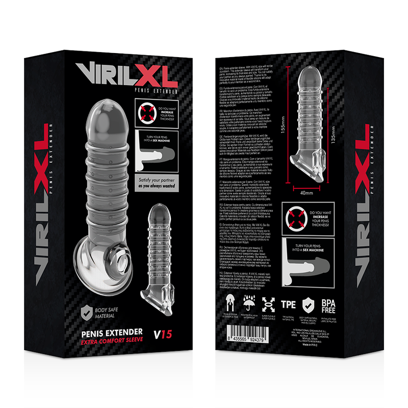 Prelungitor Penis Virilxl Liquid Silicone V15 Transparent Penis Extension [7]