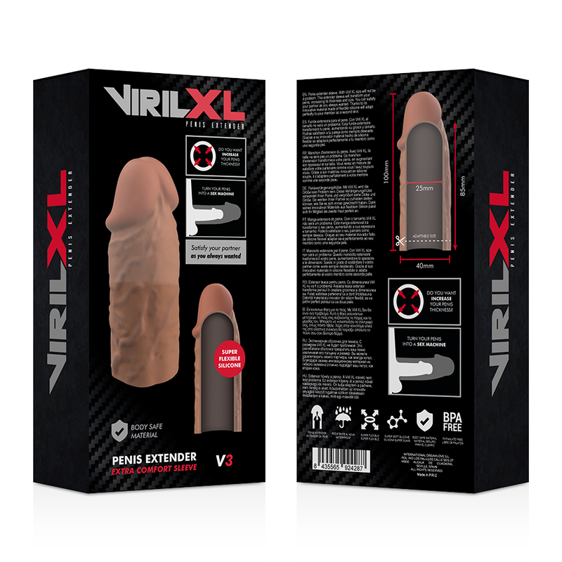 Prelungitor Penis Virilxl Liquid Silicone V3 Brown Penis Extension [9]