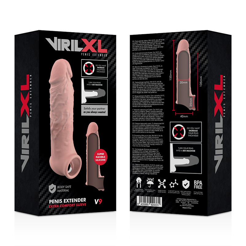 Prelungitor Penis Virilxl Liquid Silicone V9 Natural Penis Extension [9]