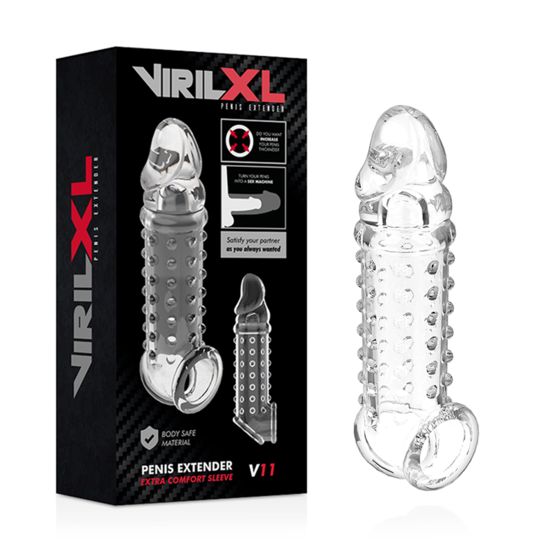 Prelungitor Penis Virilxl Liquid Silicone V11 Transparent Penis Extension [7]