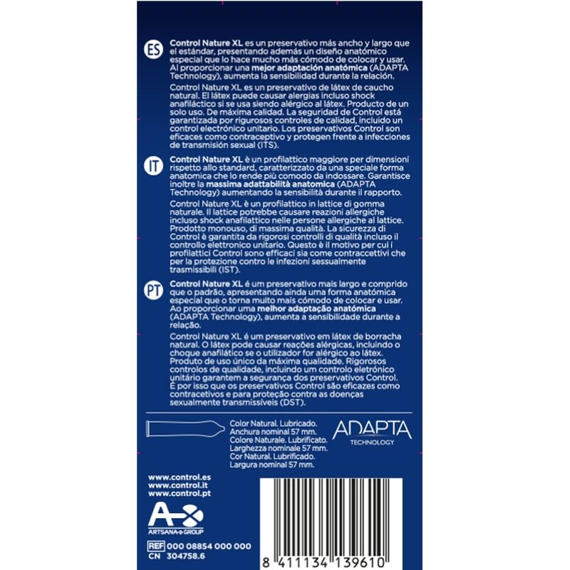 Prezervative CONTROL - ADAPTA NATURE XL CONDOMS 12 buc [2]