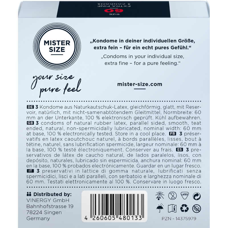 Prezervative MISTER SIZE - CONDOM SIZE XL 60 MM 3 buc [3]