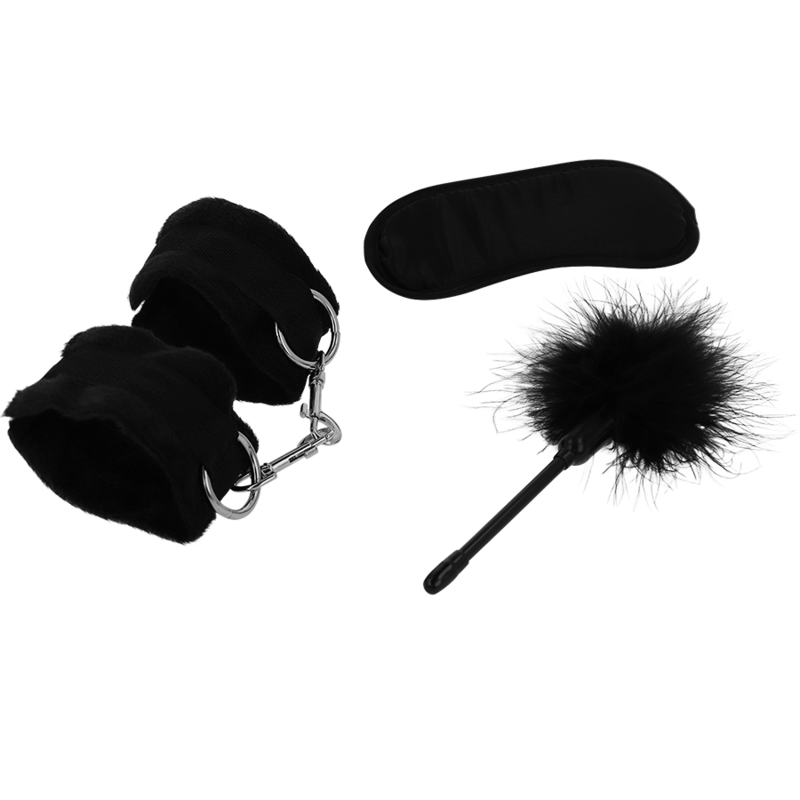 Set BDSM Intense Fetish Erotic Playset 2 With Handcuffs, Blind Mask And Tickler [7]