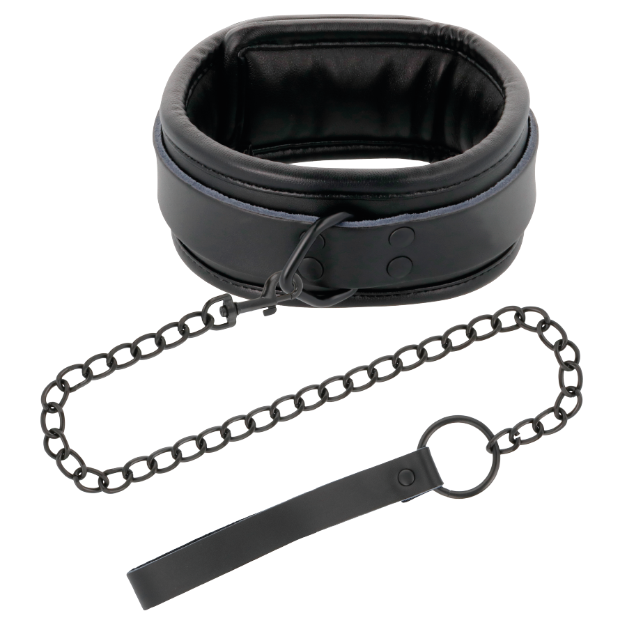 Set Darkness Black Leather Handcuffs And Collar [7]