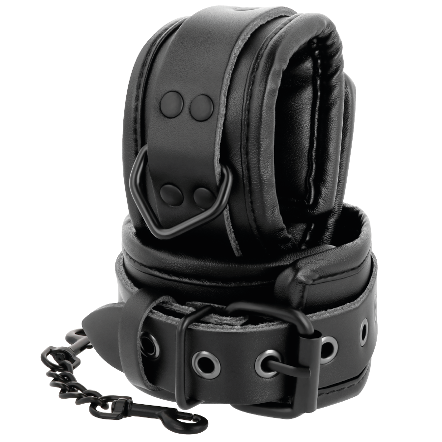 Set Darkness Black Leather Handcuffs And Collar [11]