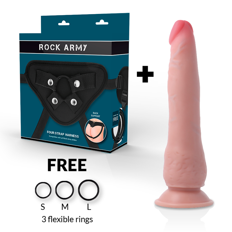 Set Ham Dildo Rockarmy Harness dual density crusader 21.5 cm [1]