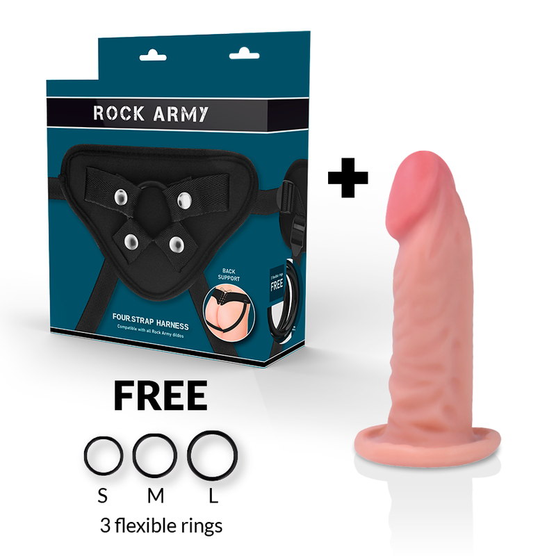 Set Ham Dildo Rockarmy  Harness  dual density tiger realistic dildo 14 cm [13]
