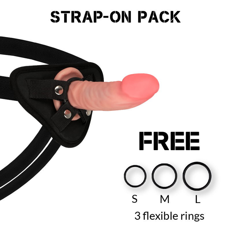 Set Ham Dildo Rockarmy  Harness  dual density tiger realistic dildo 14 cm [1]
