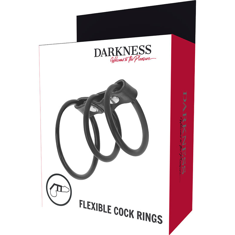Set Inel Penis Darkness Set of 3 flexible penis rings [3]