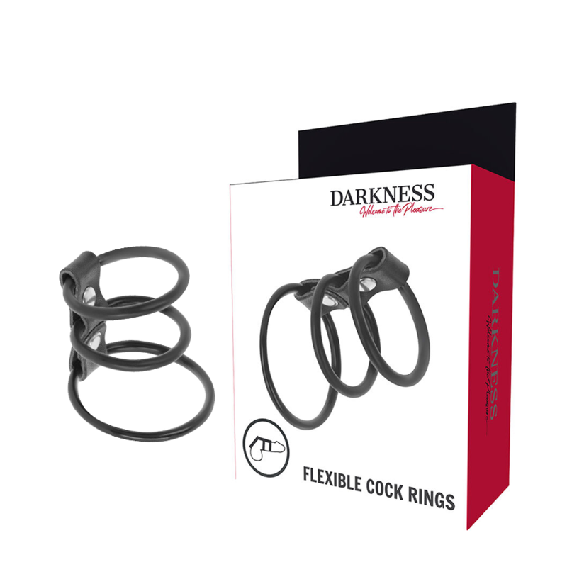 Set Inel Penis Darkness Set of 3 flexible penis rings [4]