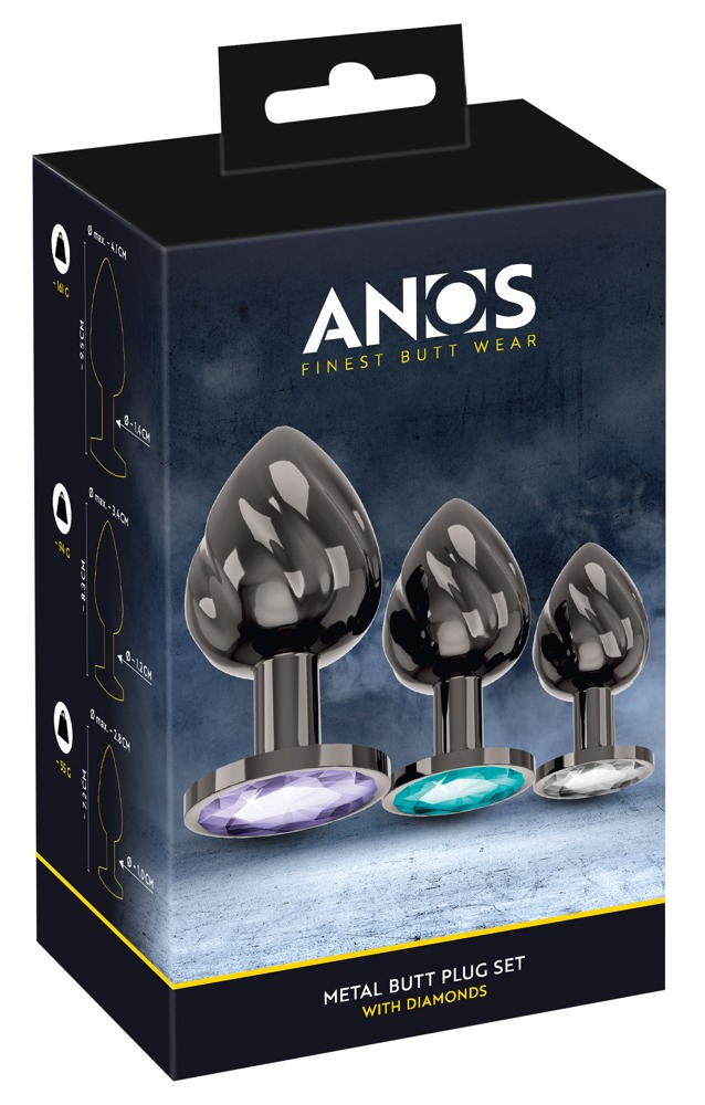 Set Plug Anal ANOS Metal Butt Plug Set [8]