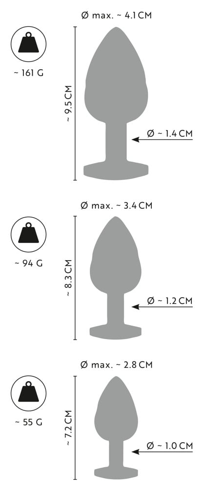 Set Plug Anal ANOS Metal Butt Plug Set [7]
