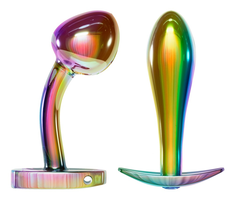 Set Plug Anal ANOS Metal Butt Plug Set in Rainbow Colours [1]