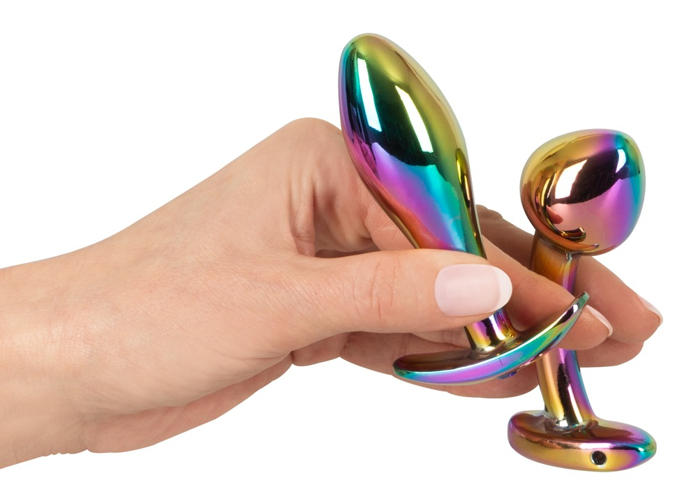 Set Plug Anal ANOS Metal Butt Plug Set in Rainbow Colours [5]