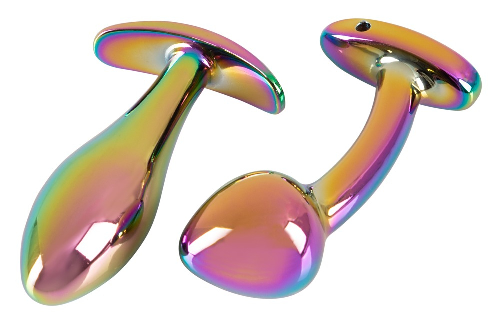 Set Plug Anal ANOS Metal Butt Plug Set in Rainbow Colours [3]