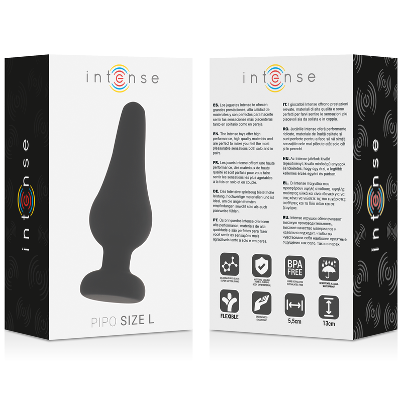 Stimulator Anal Intense Anal plug pipo l black silicone 13 cm [3]