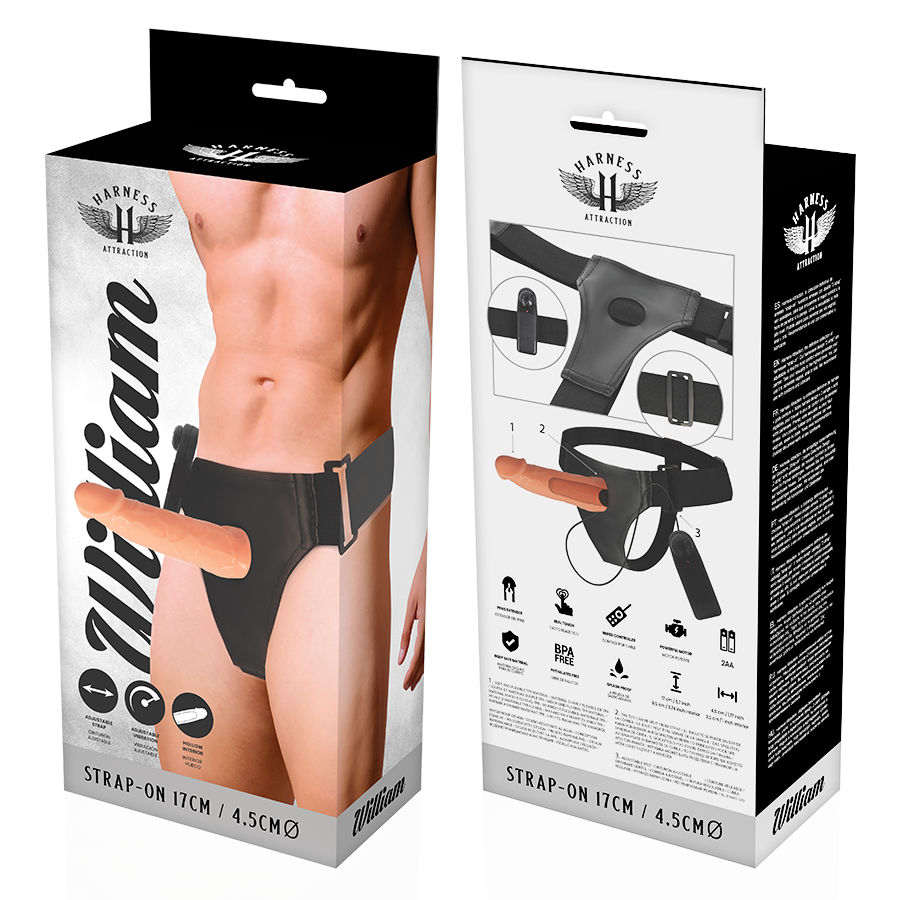 Strapon Harness Attraction Rnes Hollow William Vibrator 17 x 4.5cm [3]