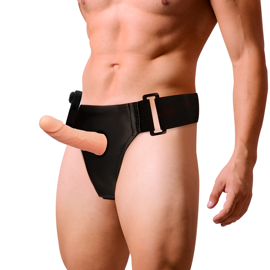 Strapon Harness Attraction Rnes Hollow Frames With Vibrator 15 x 5cm [1]