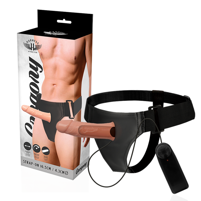 Strapon Harness Attraction Rnes Hollow Gregory Vibrator 16.5 x 4.3cm [6]