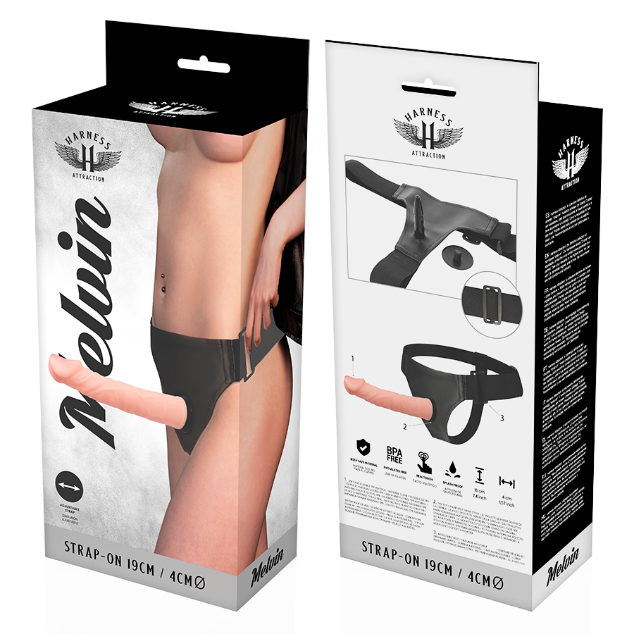 Strapon Harness Attraction Rnes Melvin Flesh 19 x 4cm [7]