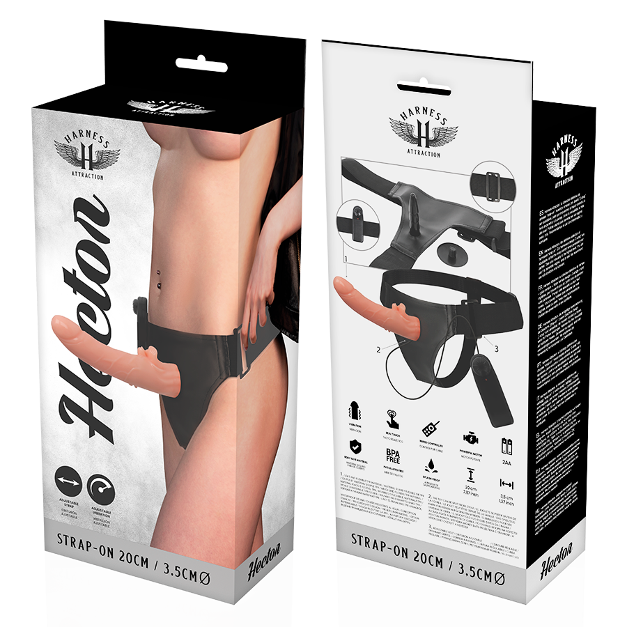 Strapon Harness Attraction Rnes Vibrator Hector 20 X 3.5cm [7]