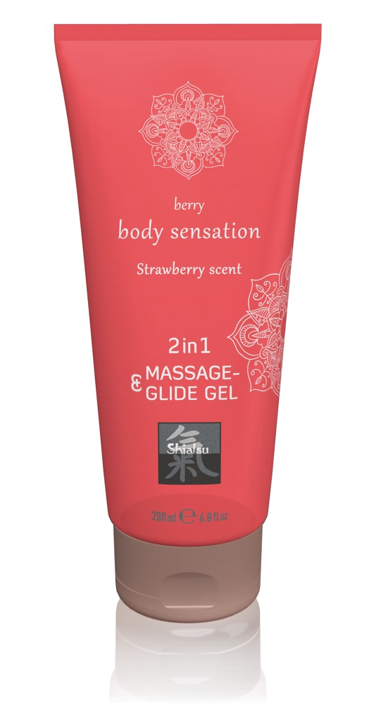 Ulei Gel Masaj Erotic Hot Shiatsu Massage & Glide Gel 2 in1 Strawberry Scent 200 ml [1]