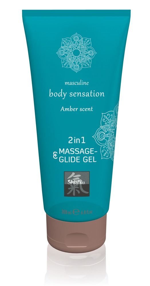 Ulei Gel Masaj Erotic Hot Shiatsu Massage & Glide Gel 2in1 Amber Scent [1]