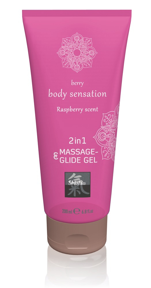 Ulei Gel Masaj Erotic Hot Shiatsu Massage & Glide Gel 2in1 Raspberry Scent 200 ml [1]
