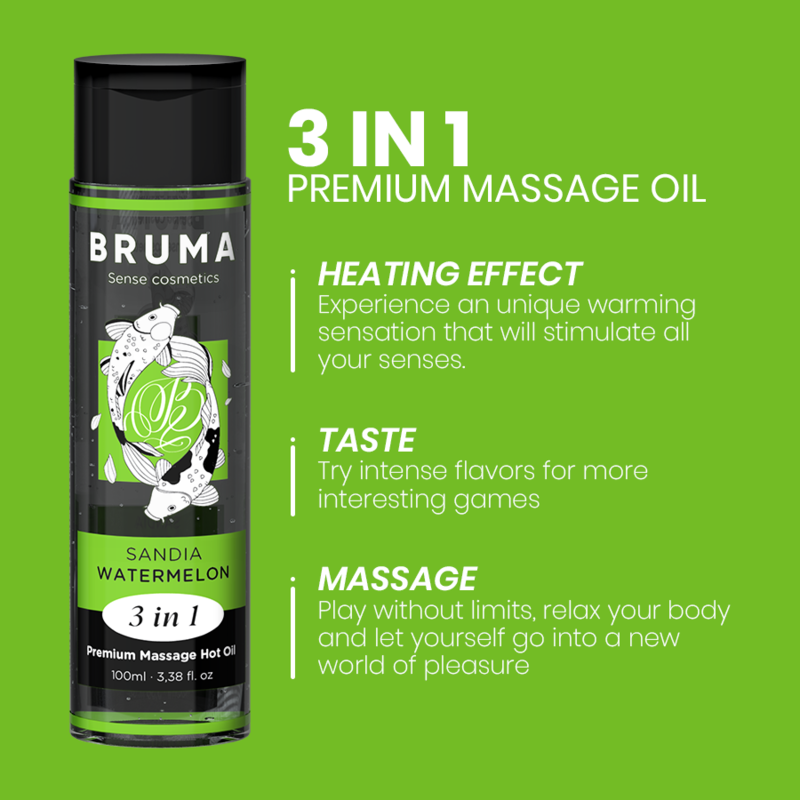 Ulei Masaj Bruma Premium massage hot oil watermelon 3 in 1 100 ml [2]