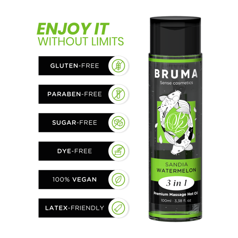 Ulei Masaj Bruma Premium massage hot oil watermelon 3 in 1 100 ml [3]