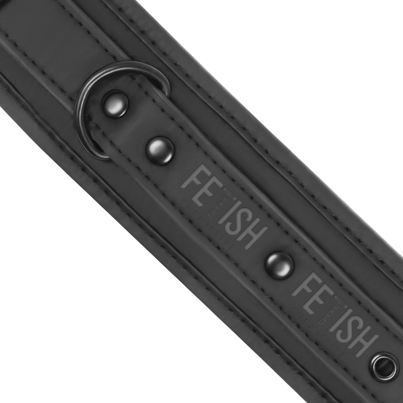 Set Catuse Zgarda Fetish Submissive Bondage Vegan leather necklace and handcuffs with noprene lining [7]
