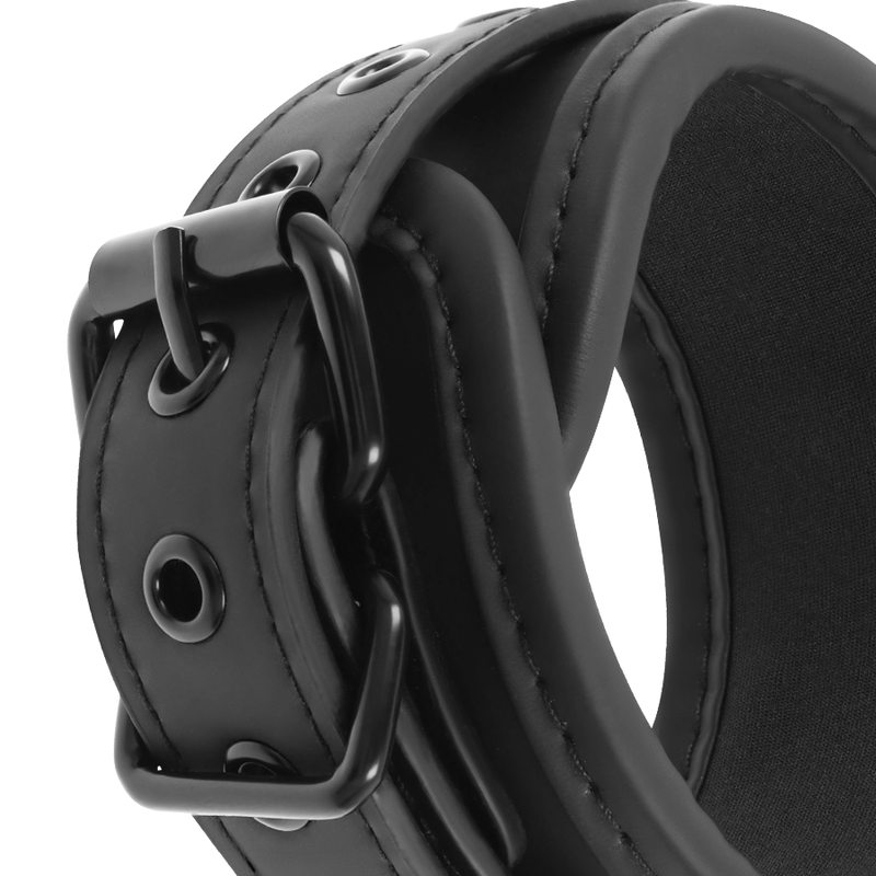 Set Catuse Zgarda Fetish Submissive Bondage Vegan leather necklace and handcuffs with noprene lining [6]