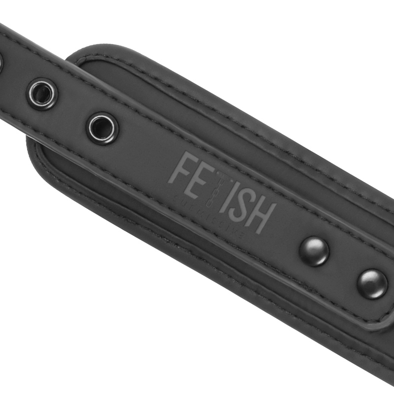Set Catuse Zgarda Fetish Submissive Bondage Vegan leather necklace and handcuffs with noprene lining [8]