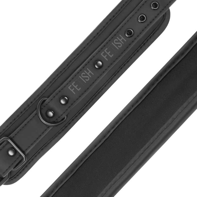 Set Catuse Zgarda Fetish Submissive Bondage Vegan leather necklace and handcuffs with noprene lining [10]