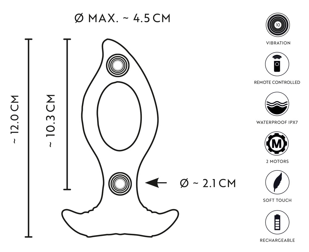 Vibrator Anos RC Butt Plug with a Hole [14]