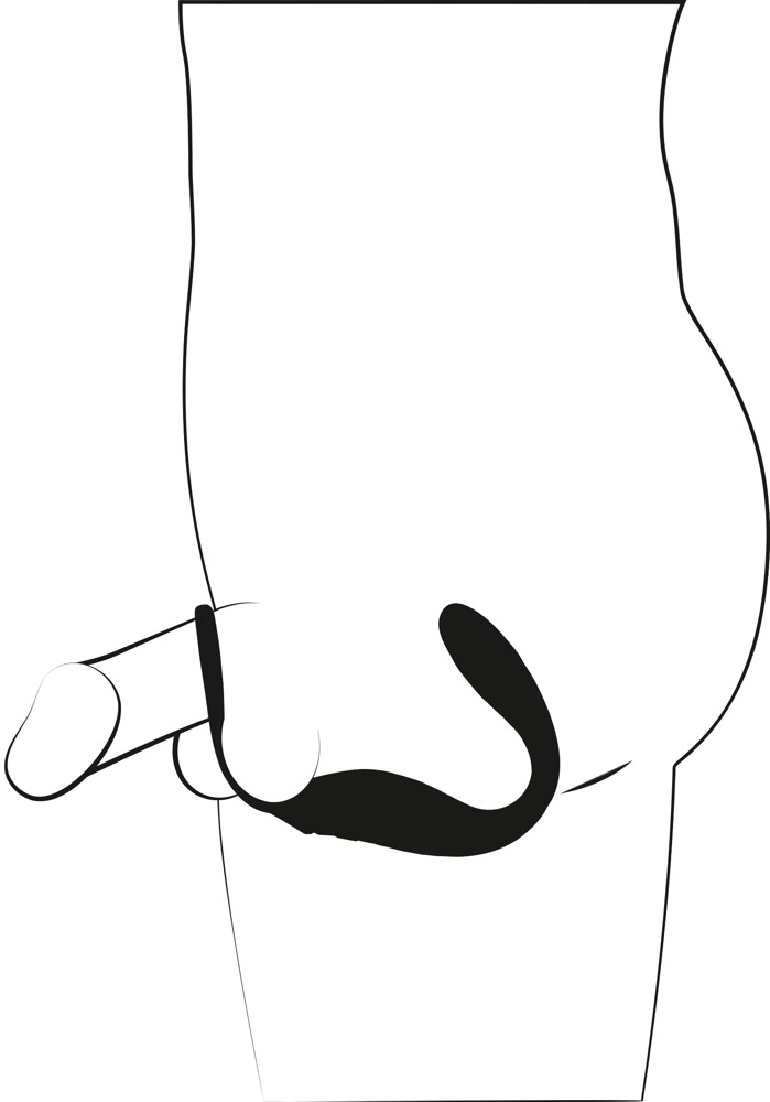 Vibrator Black Velvets Cock ring with RC butt plug [10]