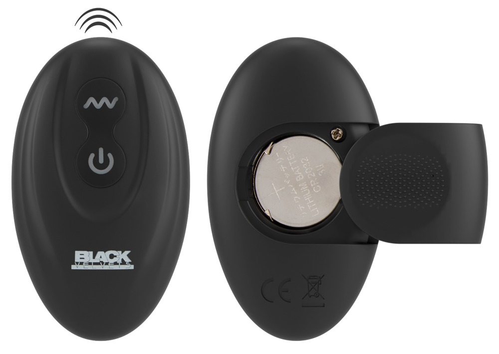 Vibrator Black Velvets Cock ring with RC butt plug [6]