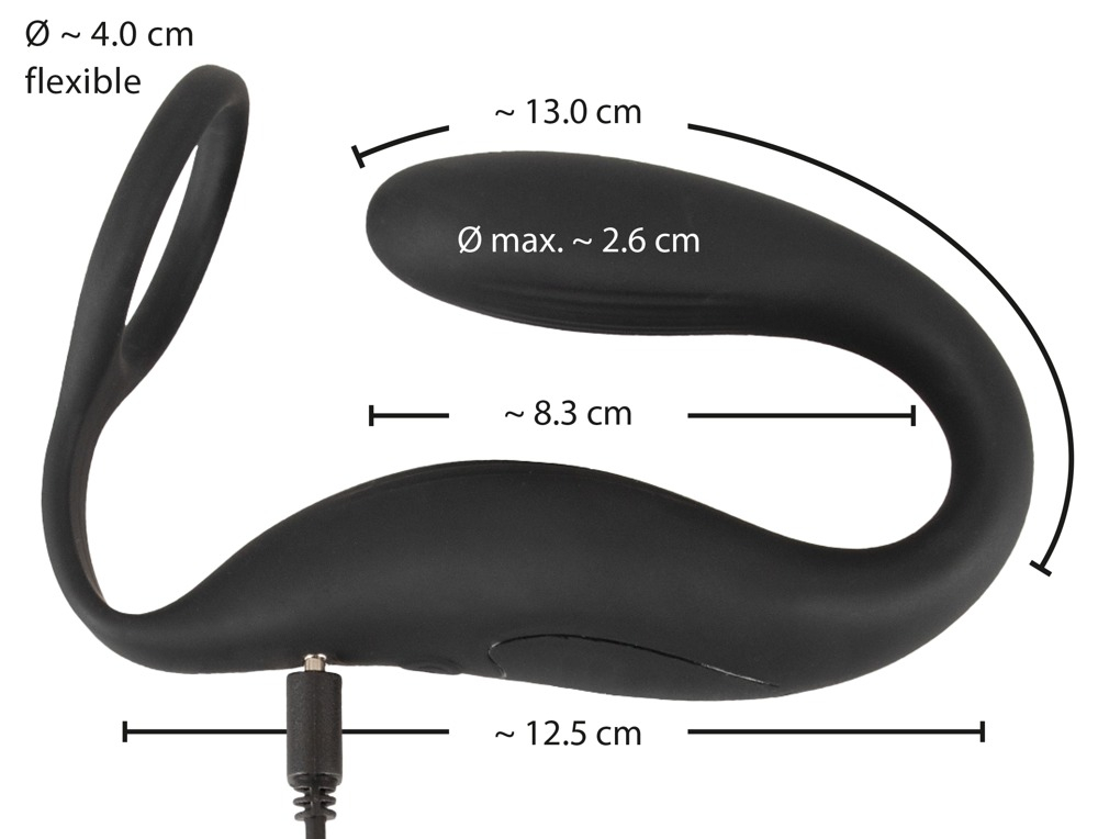 Vibrator Black Velvets Cock ring with RC butt plug [11]