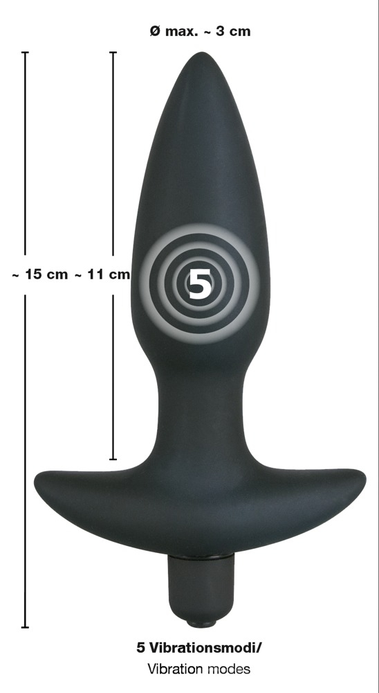 Vibrator Black Velvets Vibrating plug small 15 cm [4]